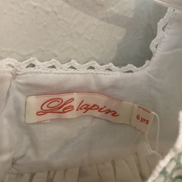 NWT Le Lapin Green Embroidered 100% cotton Top - Picture 4 of 7